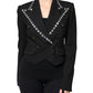 Black Crystal Double Breasted Blazer Jacket