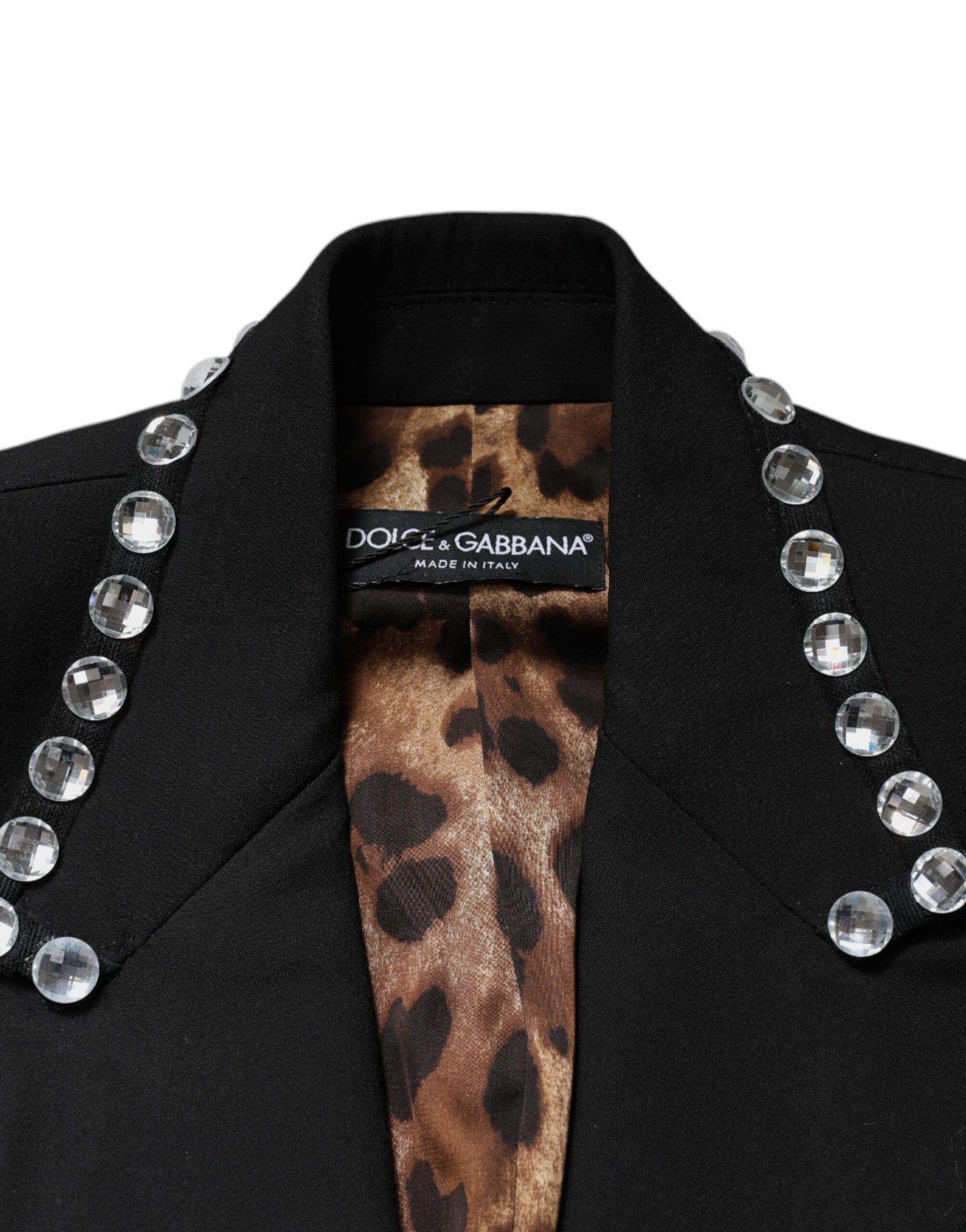 Schwarze, zweireihige Blazerjacke mit Kristallen