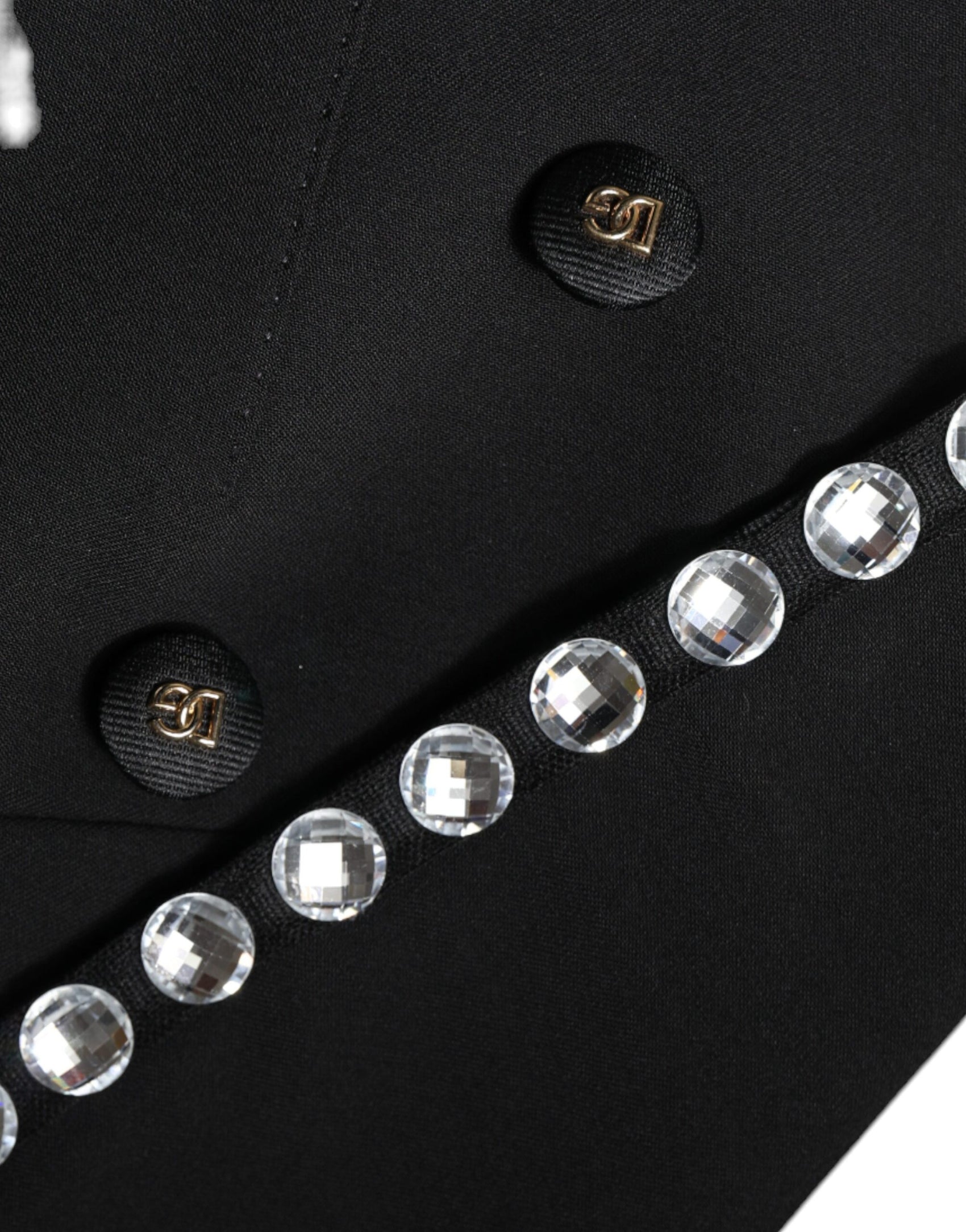 Schwarze, zweireihige Blazerjacke mit Kristallen