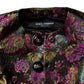 Multicolor Floral Jacquard Cropped Jacket