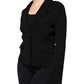 Black Viscose Single Breasted Blazer Jacket