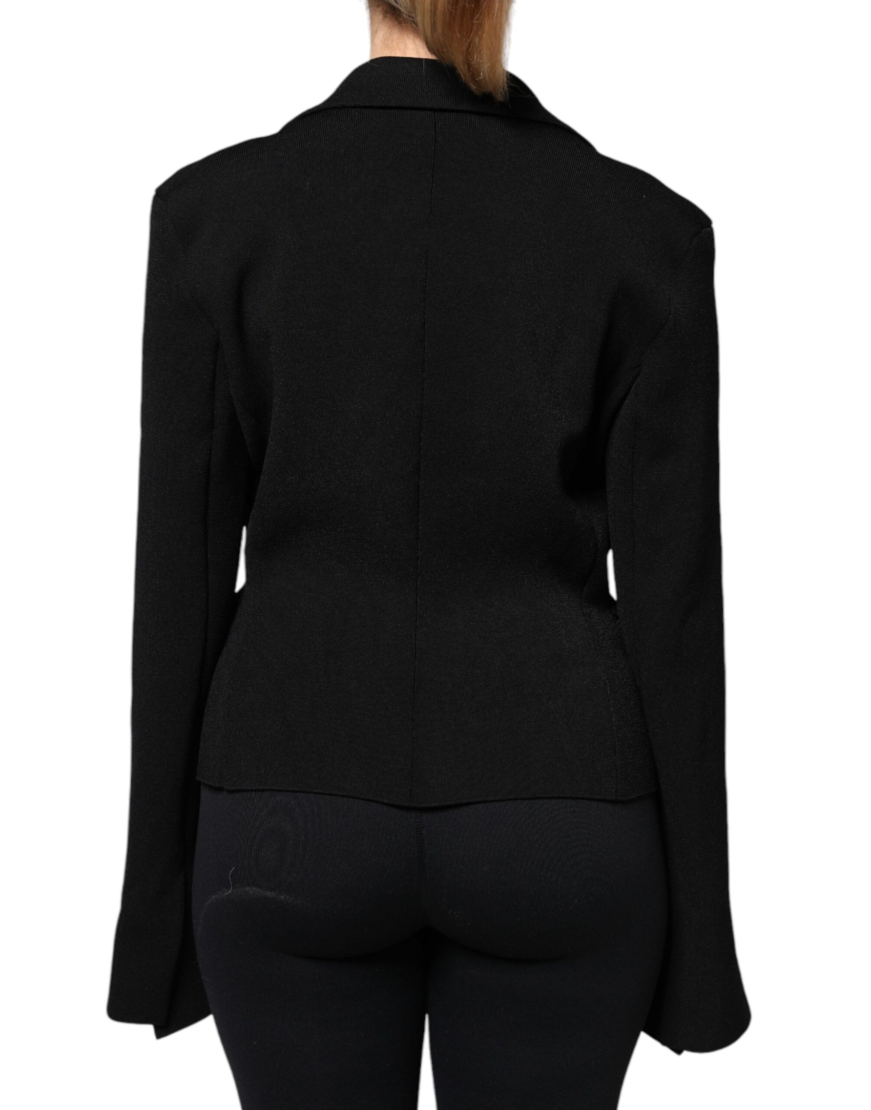 Schwarze einreihige Blazerjacke aus Viskose