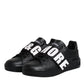 Dolce & Gabbana Black D&G AMORE Low Top Sneakers Shoes