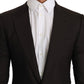 Sleek Slim Brown Virgin Wool Blazer Jacket