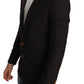 Sleek Slim Brown Virgin Wool Blazer Jacket