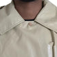 Beige Lambskin Leather Trench Coat Jacket