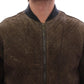 Elegant Leather & Wool Blend Jacket