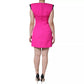 Rosa ärmelloses, figurbetontes Minikleid in A-Linie