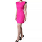 Rosa ärmelloses, figurbetontes Minikleid in A-Linie
