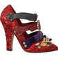 Red Bellucci Alta Moda Embellished Pumps