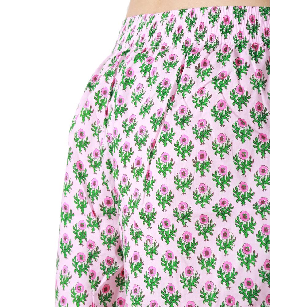 Pantaloncini da donna in cotone rosa