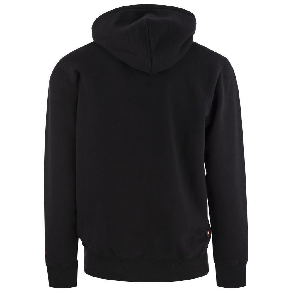 Schwarzer Baumwollpullover