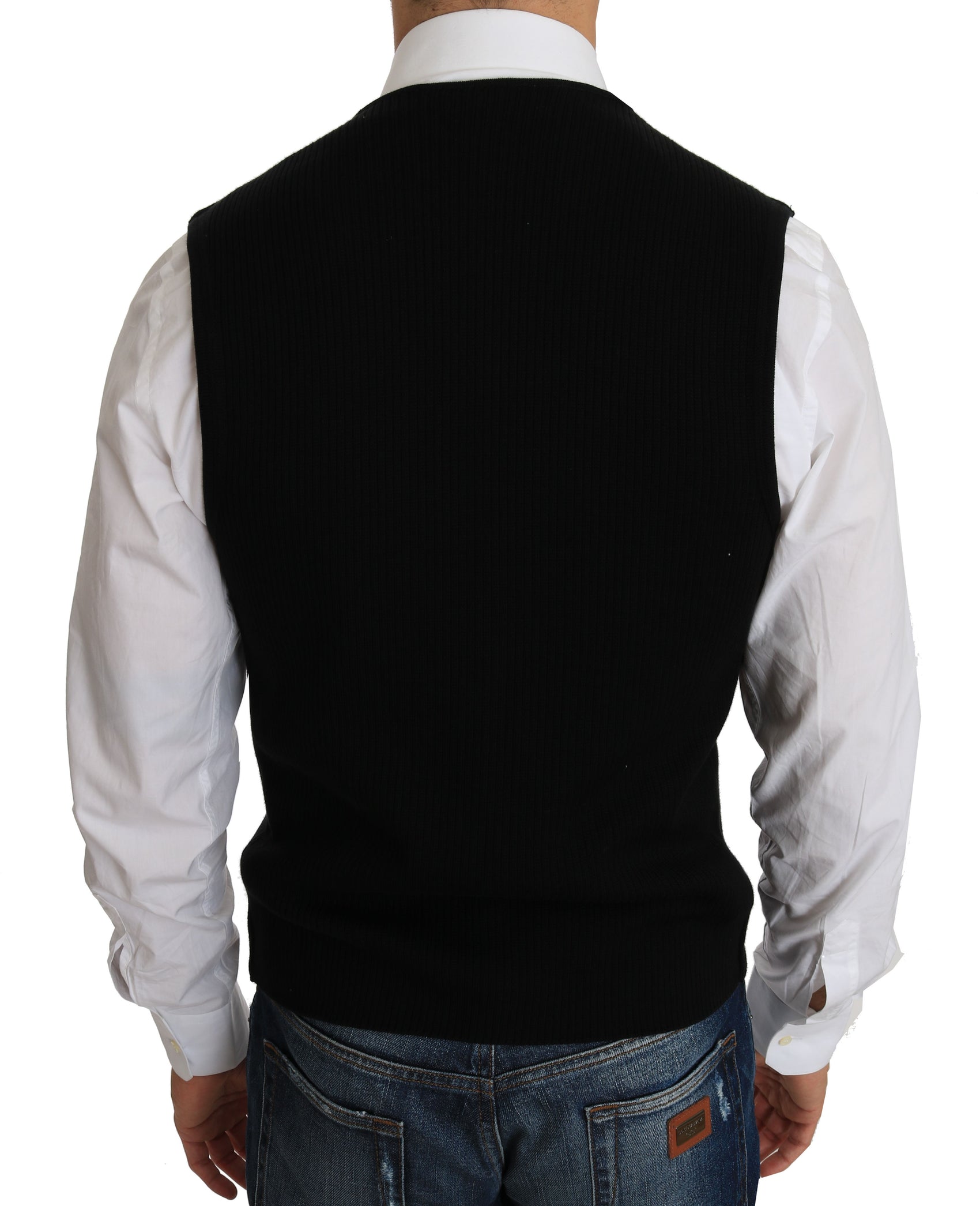 Elegante schwarze Weste aus Baumwolle