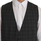 Elegant Checkered Wool Vest for the Urbane Man