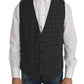 Elegant Checkered Wool Vest for the Urbane Man