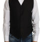 Elegant Black Silk Blend Formal Vest