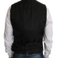 Elegant Black Silk Blend Formal Vest