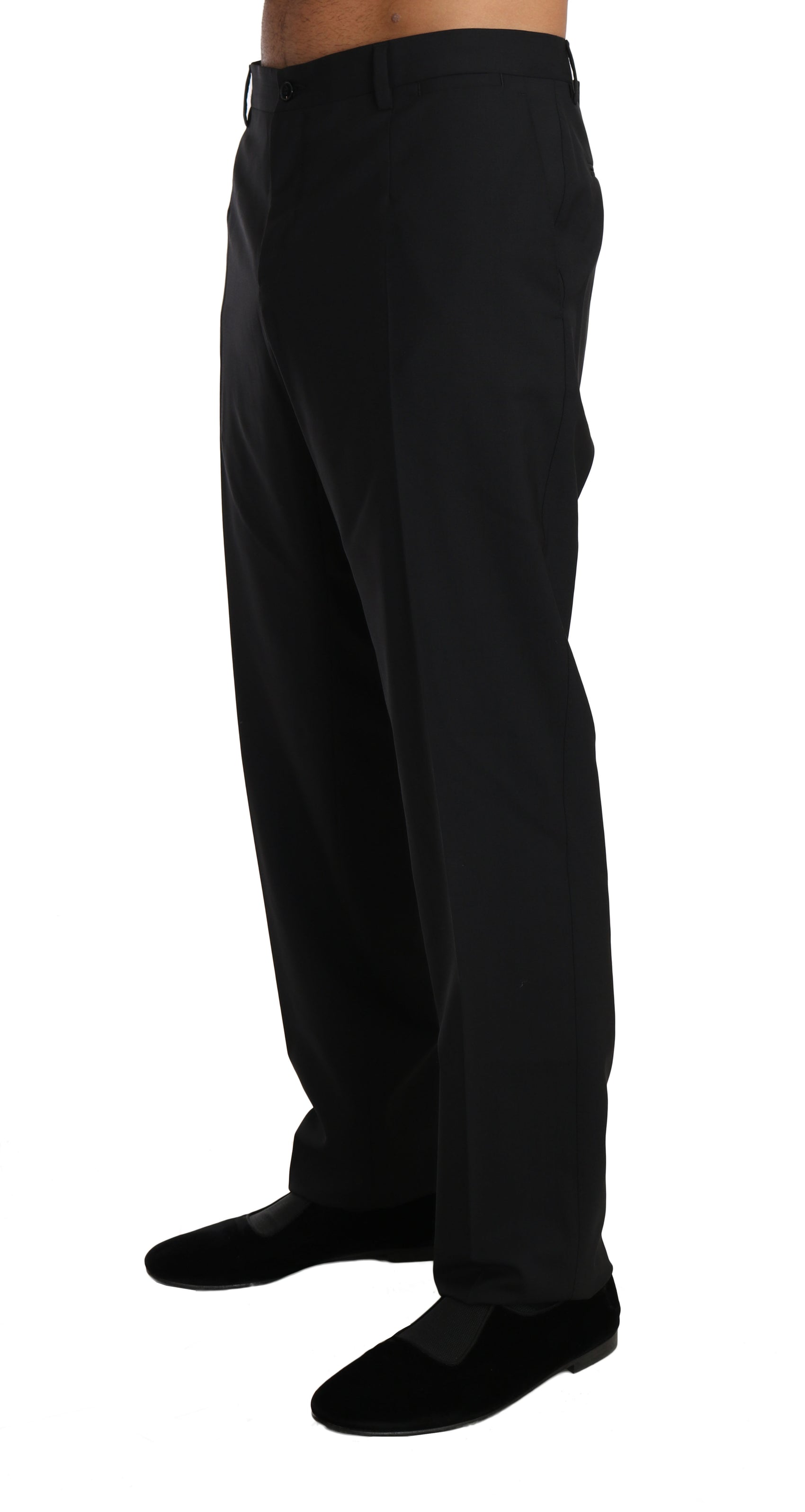 Elegante schwarze Anzughose aus Wolle