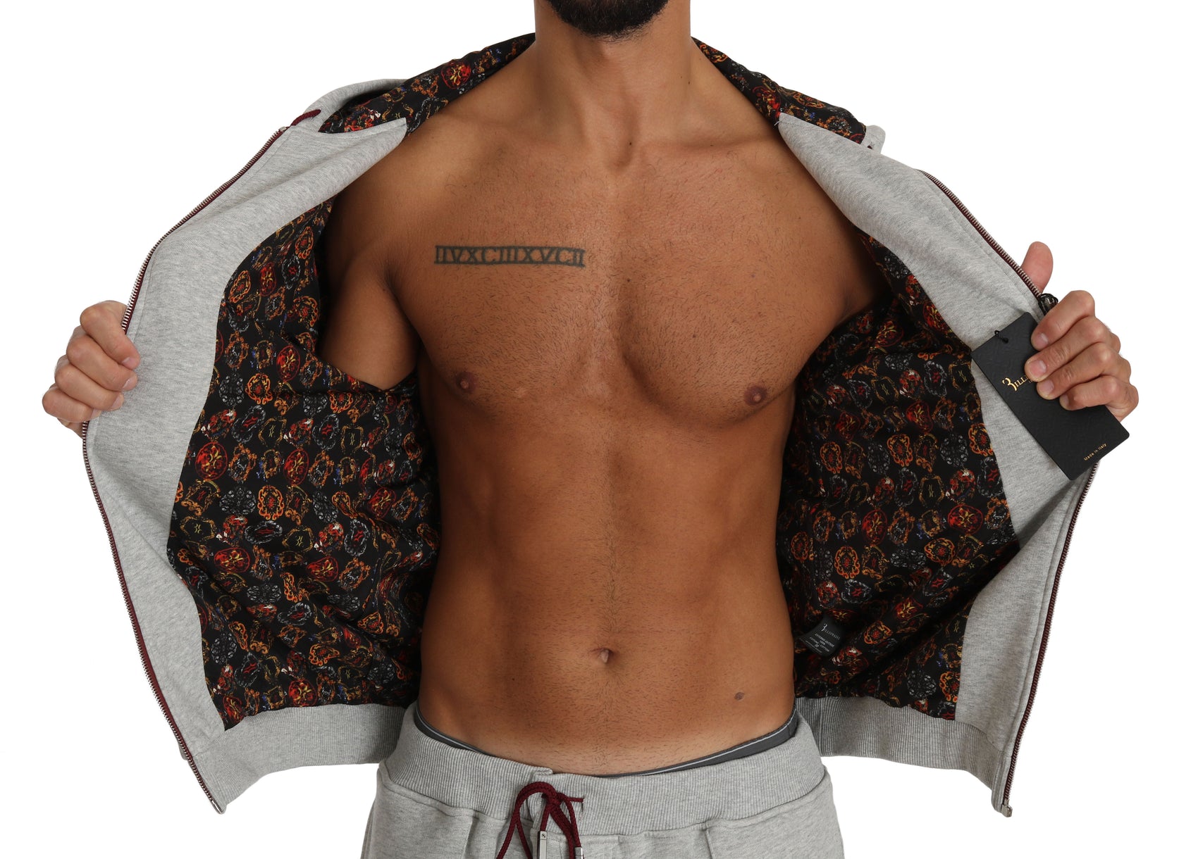 Elegantes graues Kapuzen-Sweatsuit-Ensemble