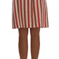 Multicolor Portofino Stripes Cotton Midi Skirt