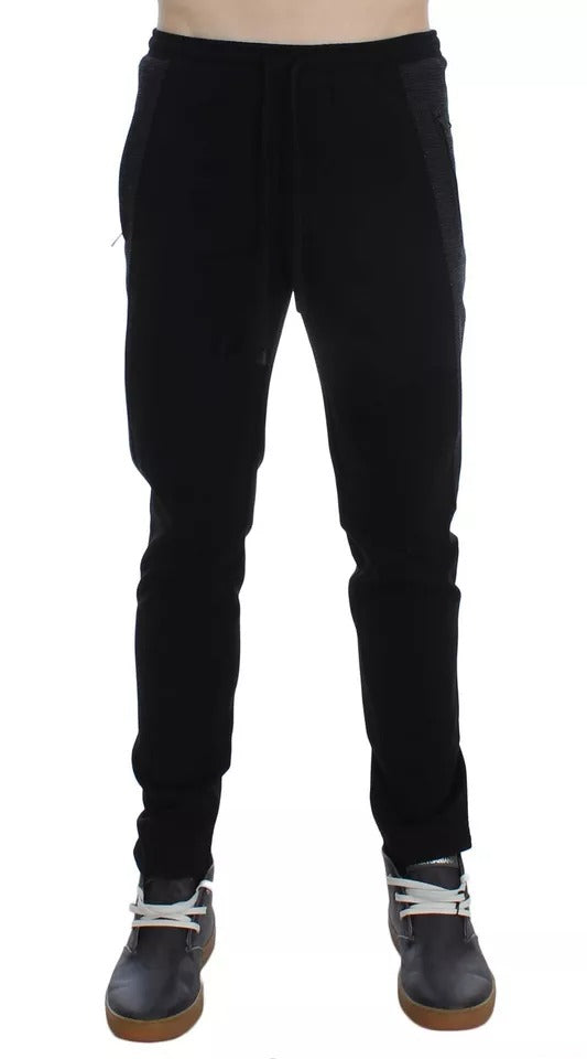 Schwarz Grau Wolle Casual Hose Streifen Hose