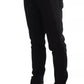 Schwarz Grau Wolle Casual Hose Streifen Hose