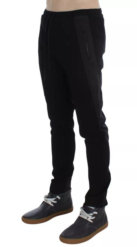 Schwarz Grau Wolle Casual Hose Streifen Hose
