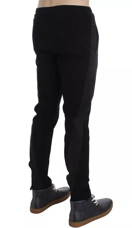 Schwarz Grau Wolle Casual Hose Streifen Hose
