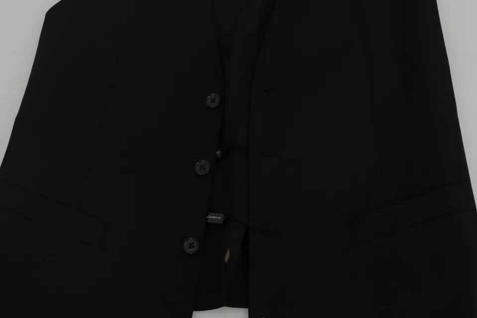 Schwarze Weste aus Wolle mit Logo