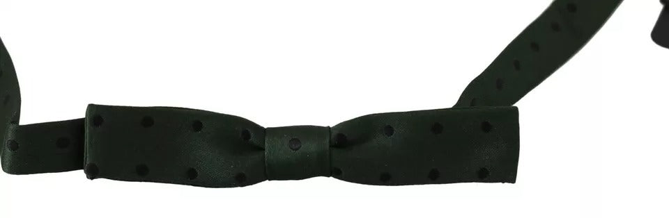 Papillon regolabile in seta a pois verdi