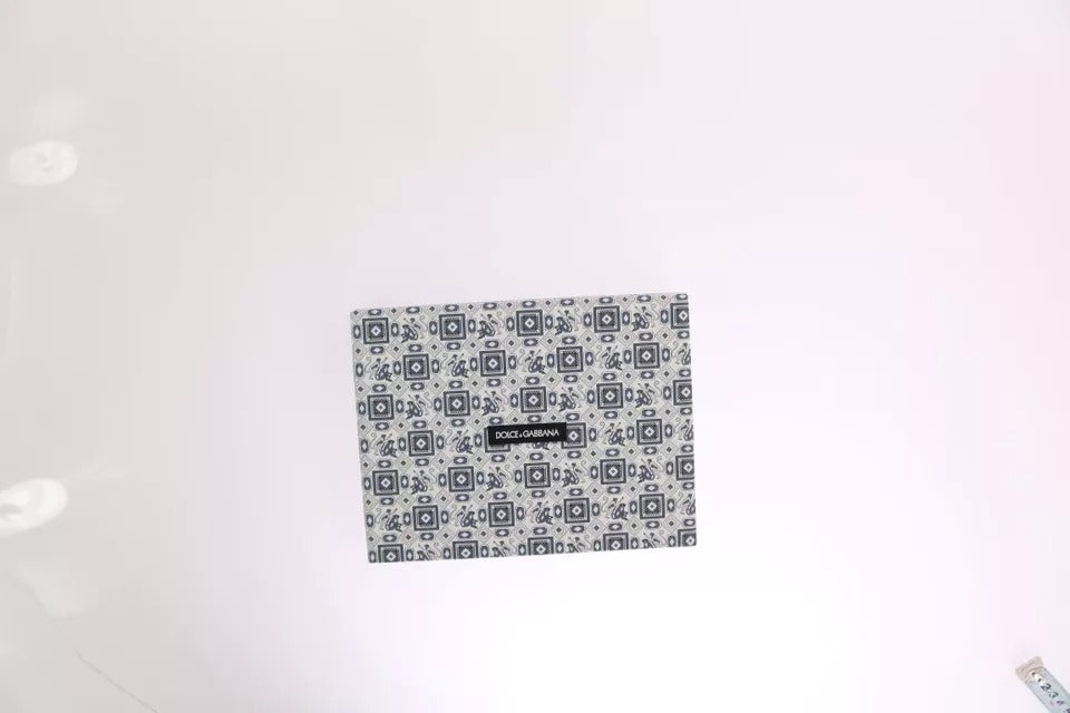 Set regalo con cintura in pelle e papillon in seta blu bianco