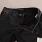 Schwarze Slim Fit-Jeans aus Baumwolle von D&amp;G