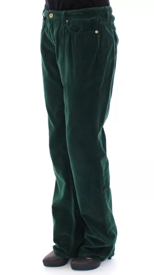 Grüne Slimmy-Fit-Cordhose aus Baumwolle von D&amp;G