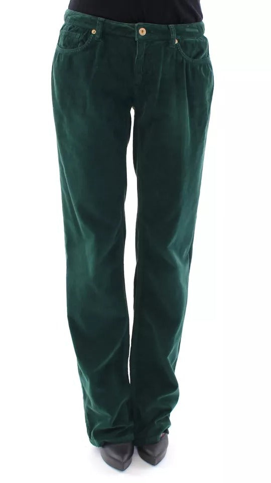 Grüne Slimmy-Fit-Cordhose aus Baumwolle von D&amp;G
