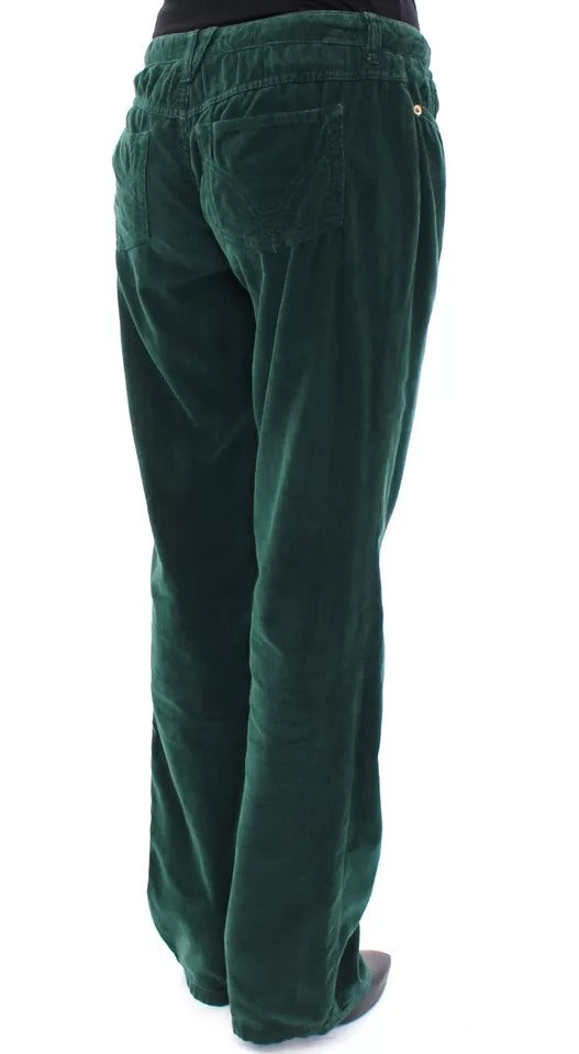 Grüne Slimmy-Fit-Cordhose aus Baumwolle von D&amp;G