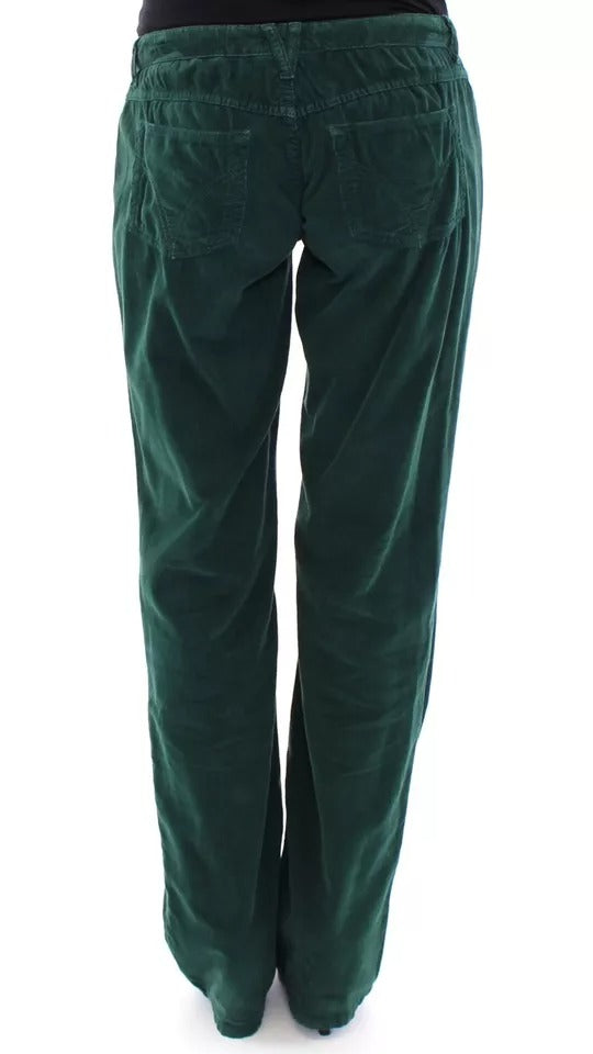 Grüne Slimmy-Fit-Cordhose aus Baumwolle von D&amp;G
