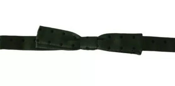 Cravatta a farfalla da uomo con pois in seta verde