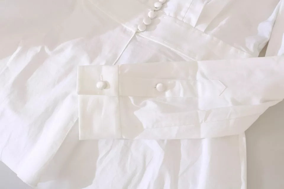 Nero Bianco Bottoni decorativi Top Camicia Camicetta