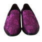 Elegant Silk-Wool Blend Loafers in Purple