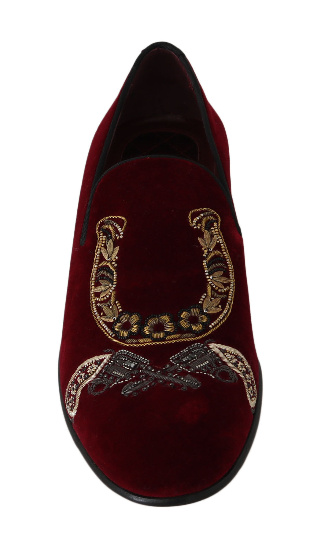 Mocassini da uomo in velluto bordeaux con paillettes