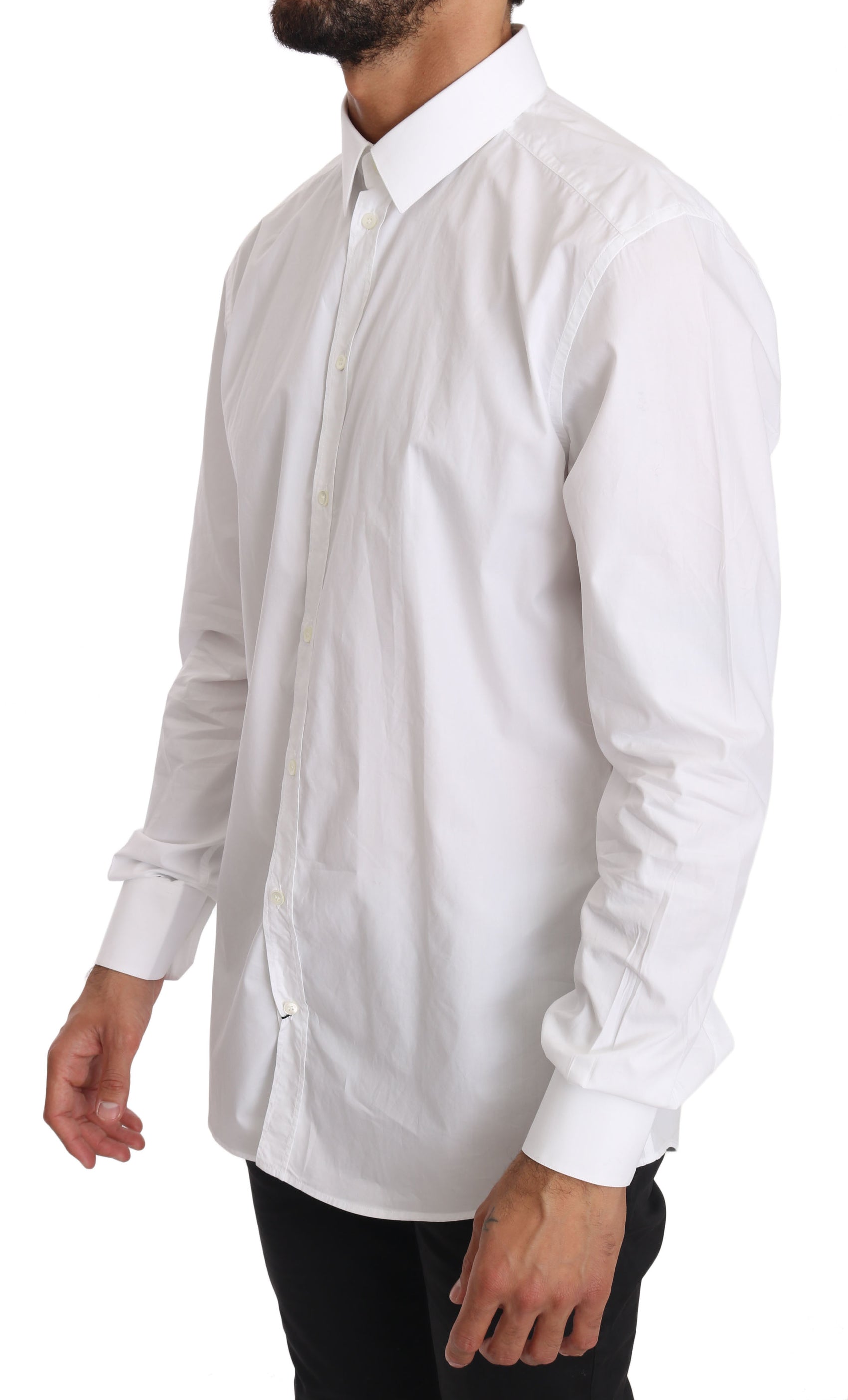 Camicia elegante slim fit in bianco puro