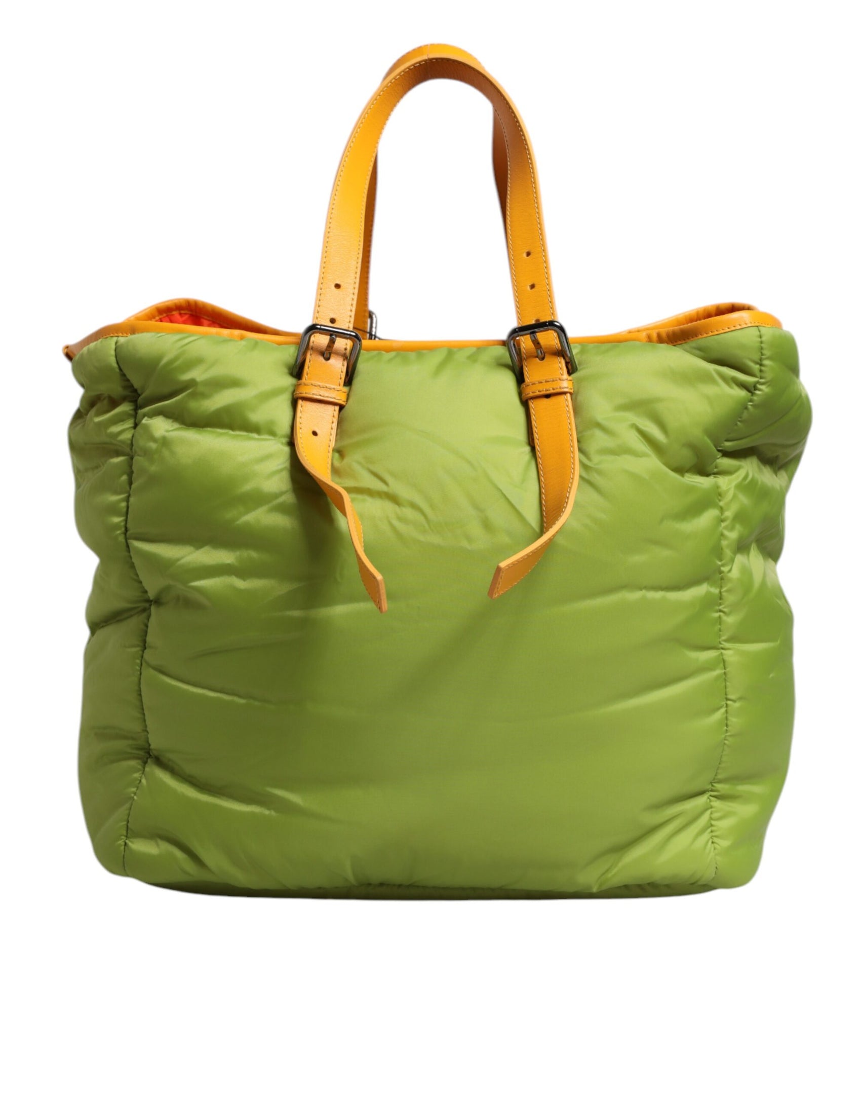 Grüne, gepolsterte Umhängetasche aus Nylon mit Logo-Schild