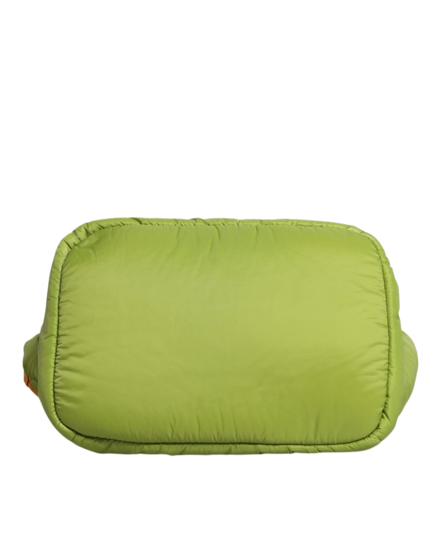 Grüne, gepolsterte Umhängetasche aus Nylon mit Logo-Schild
