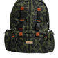 Green Leopard Nylon Travel Back Pack Bag