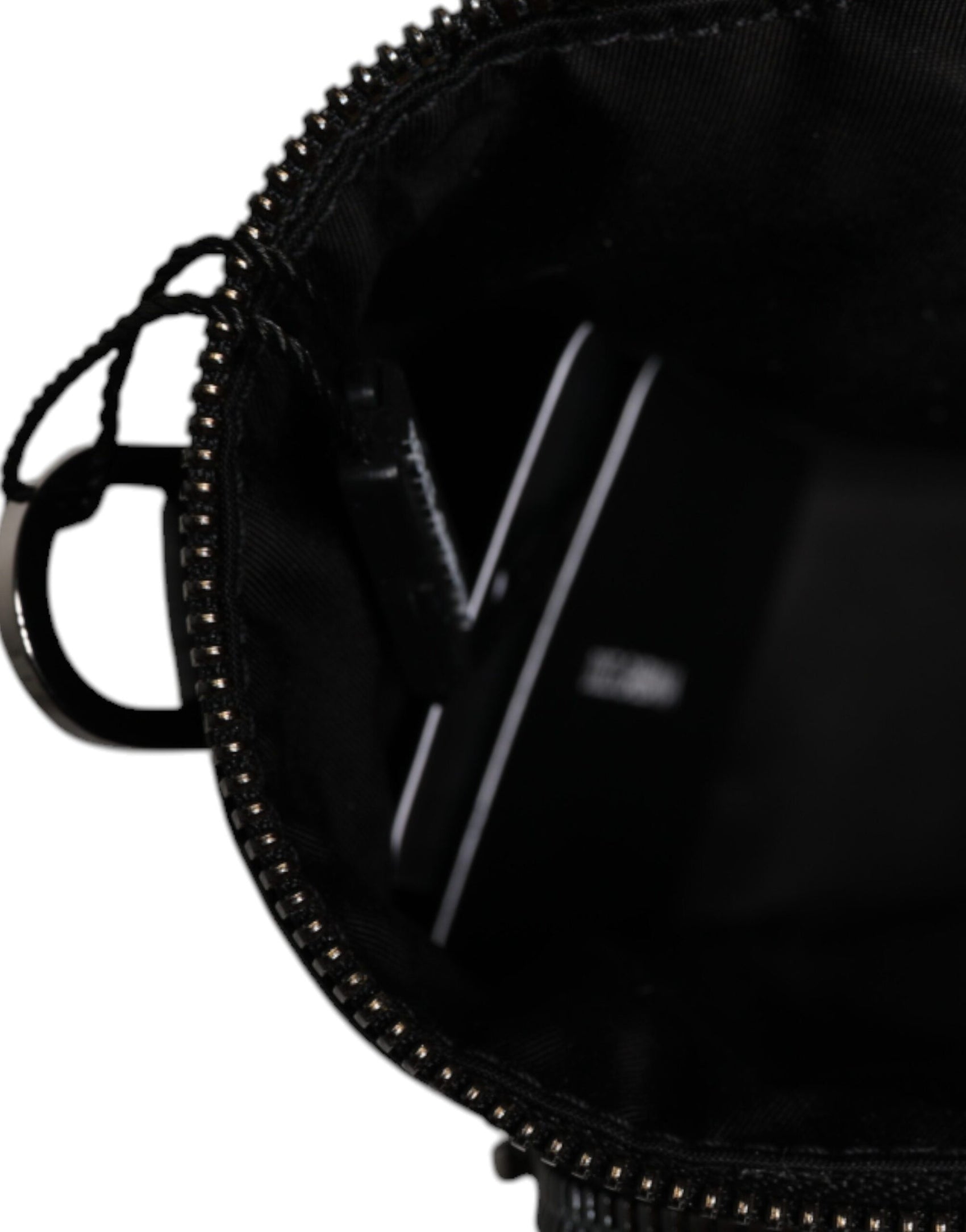 Schwarze Umhängetasche aus Leder mit Logo