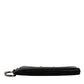 Black Nylon Logo Plaque Keyring Pouch Clutch Bag