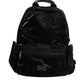 Black Nylon Logo Plaque Travel School Backpack Bag