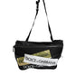 Black Nylon Logo Tape Belt Waist Fanny Pack Bag