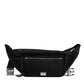 Black Polyester Logo Plaque Belt Waist Men Fanny Pack Bag