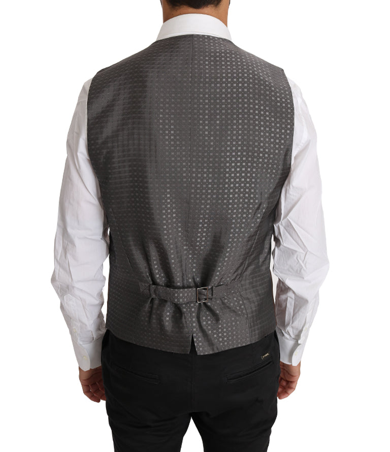 Elegante formelle Weste in Bronze und Grau, Slim Fit